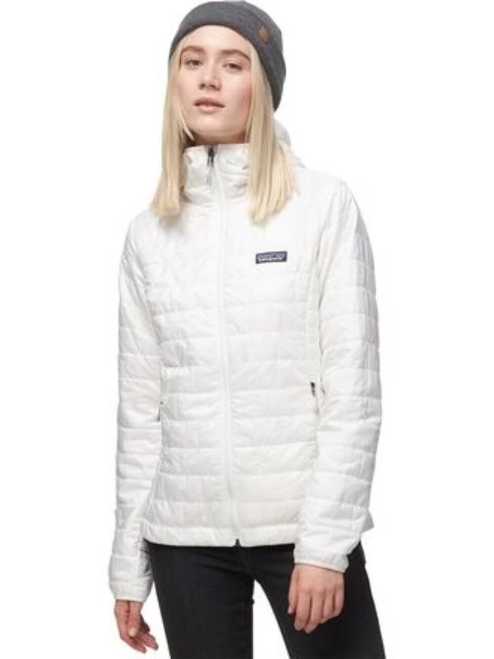 Patagonia Women's White Nano Puff Mock-Neck Brick Quilt Puffer Jacket Size XS